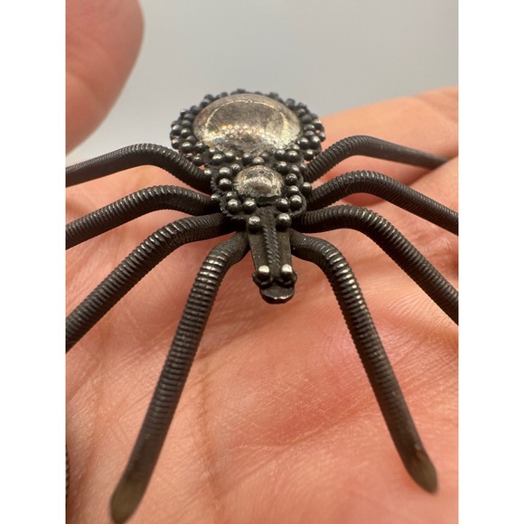 Unbranded Jewelry - Vintage Spider Brooch Sterling Silver Insect Textured Coiled Pin Gothic Victoria